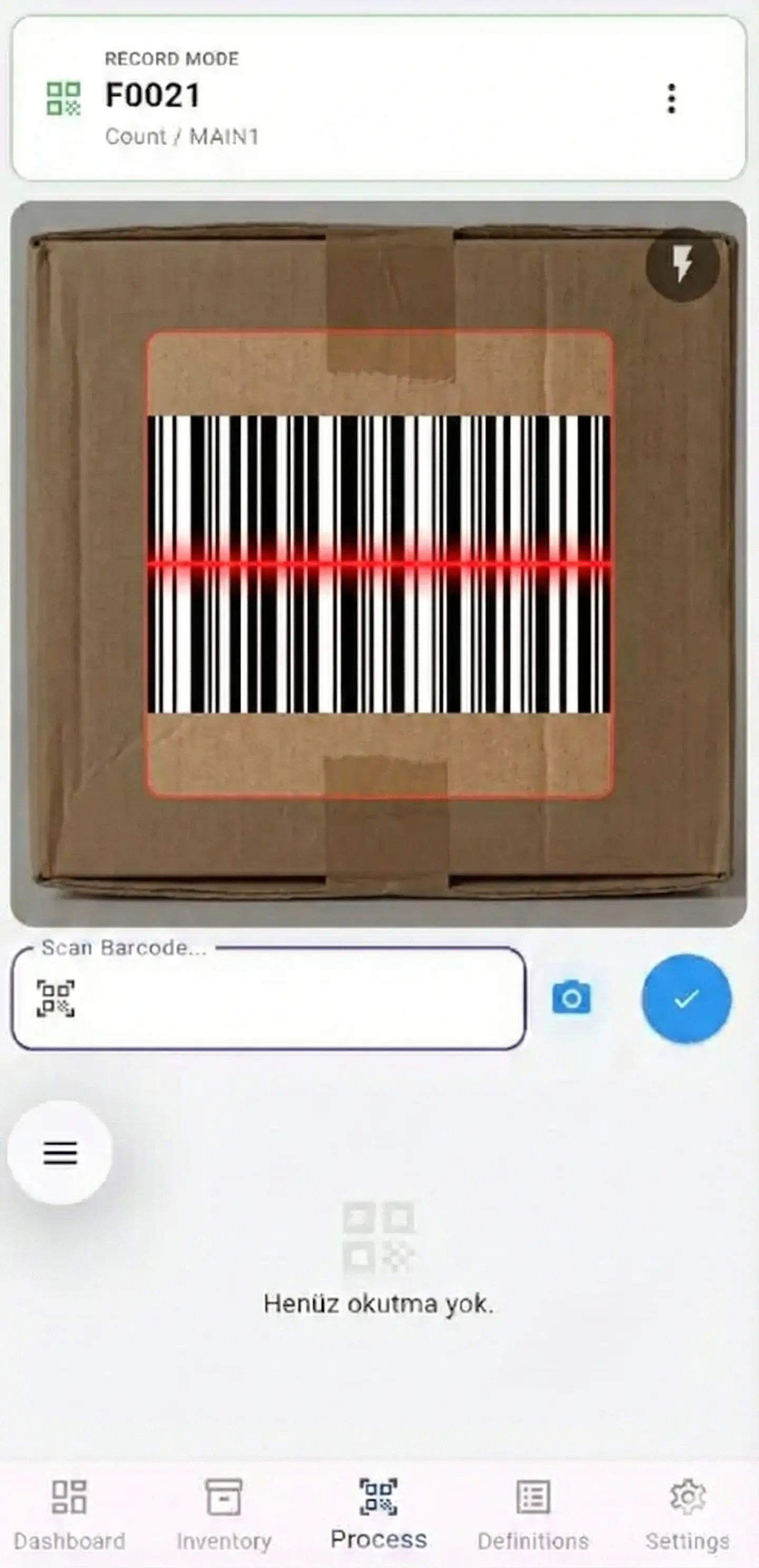 Deposay mobil barkod okuyucu ekranı